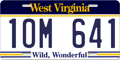 WV license plate 1OM641