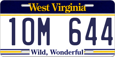 WV license plate 1OM644
