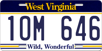 WV license plate 1OM646
