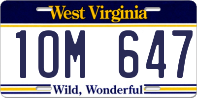 WV license plate 1OM647