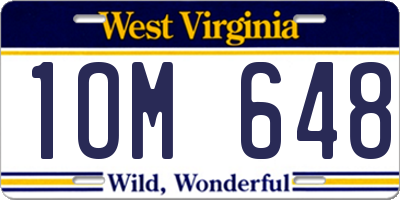WV license plate 1OM648