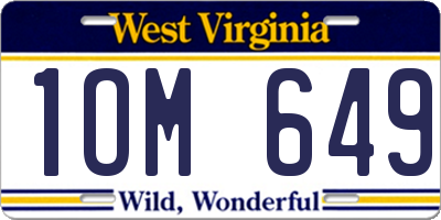 WV license plate 1OM649