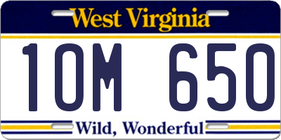 WV license plate 1OM650