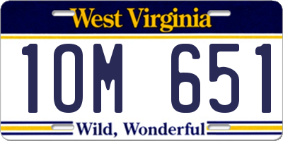 WV license plate 1OM651