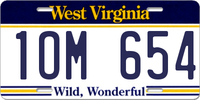 WV license plate 1OM654