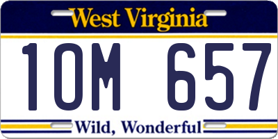 WV license plate 1OM657