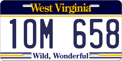 WV license plate 1OM658