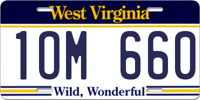 WV license plate 1OM660