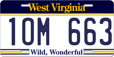 WV license plate 1OM663