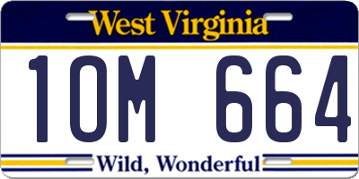 WV license plate 1OM664