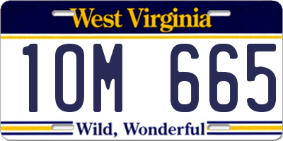 WV license plate 1OM665