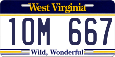 WV license plate 1OM667