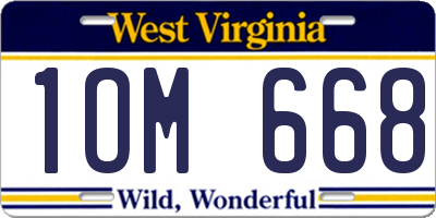 WV license plate 1OM668