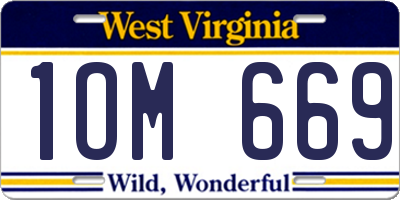 WV license plate 1OM669