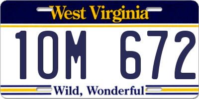 WV license plate 1OM672