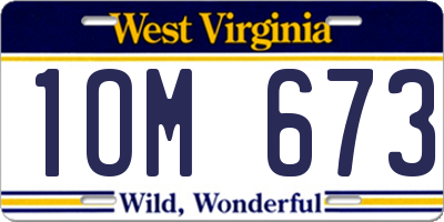 WV license plate 1OM673