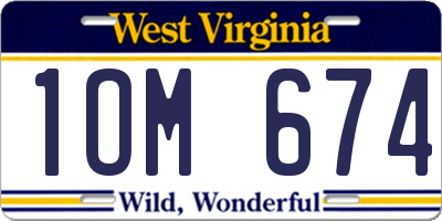 WV license plate 1OM674