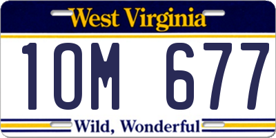 WV license plate 1OM677