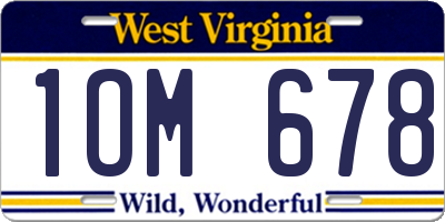 WV license plate 1OM678