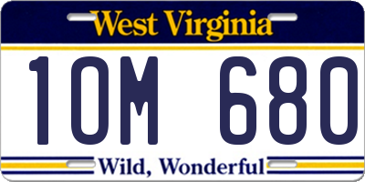 WV license plate 1OM680