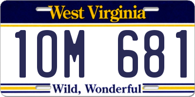 WV license plate 1OM681