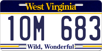 WV license plate 1OM683