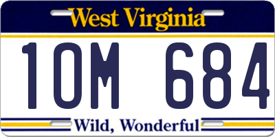 WV license plate 1OM684