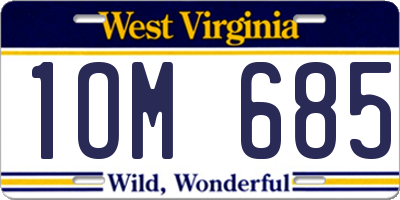 WV license plate 1OM685