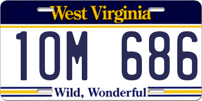 WV license plate 1OM686
