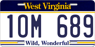 WV license plate 1OM689