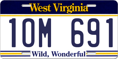 WV license plate 1OM691