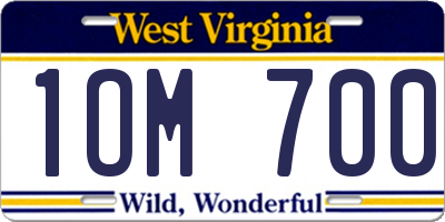 WV license plate 1OM700