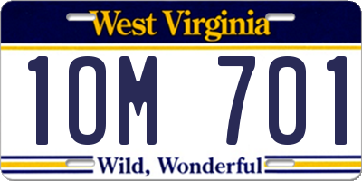 WV license plate 1OM701