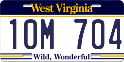 WV license plate 1OM704