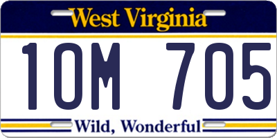 WV license plate 1OM705