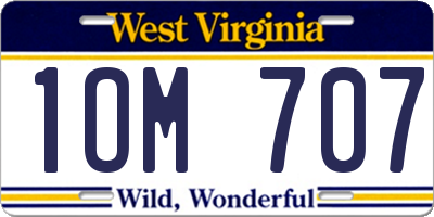 WV license plate 1OM707