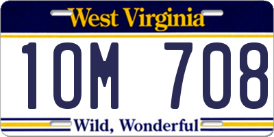 WV license plate 1OM708