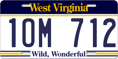 WV license plate 1OM712