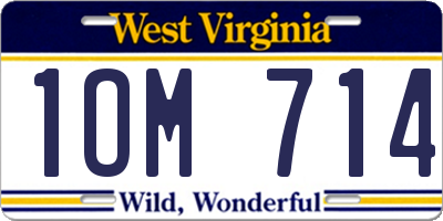 WV license plate 1OM714