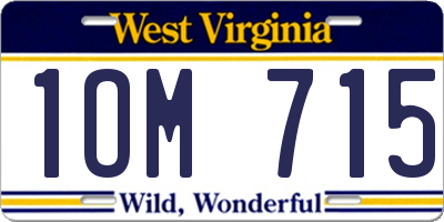 WV license plate 1OM715