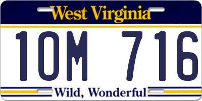 WV license plate 1OM716