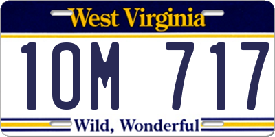 WV license plate 1OM717