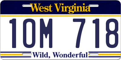 WV license plate 1OM718