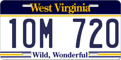WV license plate 1OM720