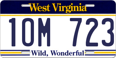 WV license plate 1OM723