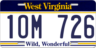 WV license plate 1OM726