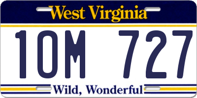 WV license plate 1OM727