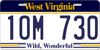 WV license plate 1OM730
