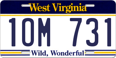 WV license plate 1OM731
