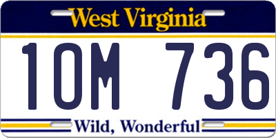 WV license plate 1OM736